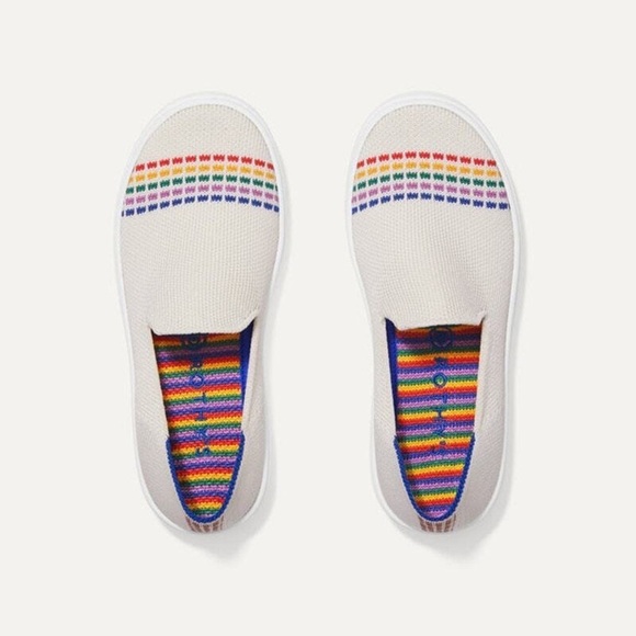 Rothy’s The Kids Slip On Sneaker Rainbow/White - Picture 1 of 8